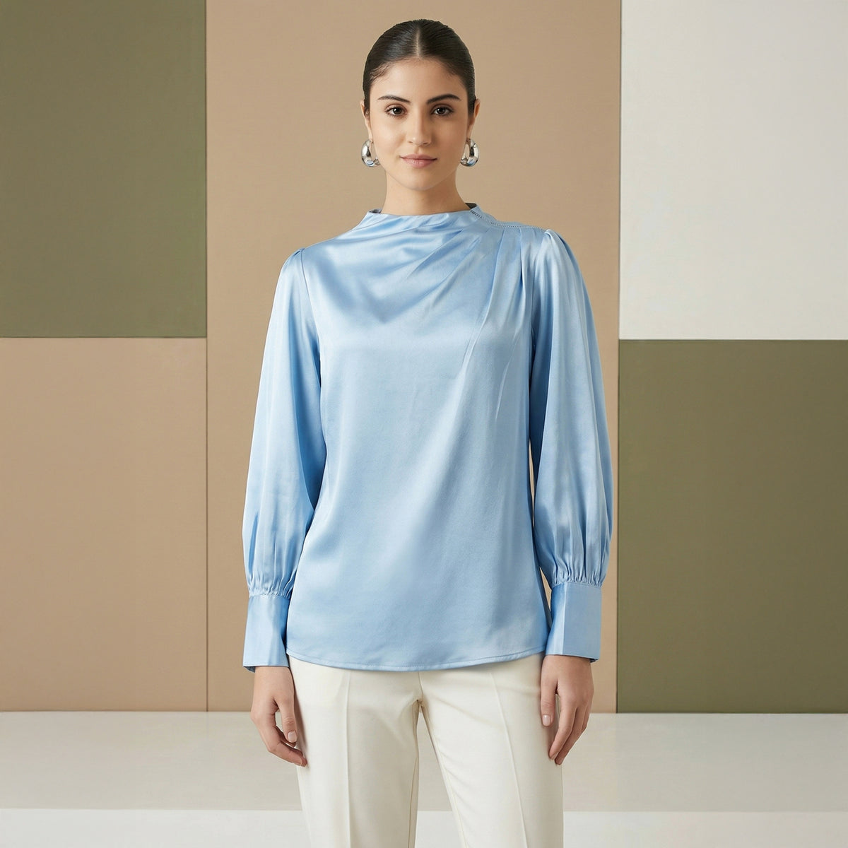 Blue Shirt for Women – Embellished | First Resort by Ramola Bachchan