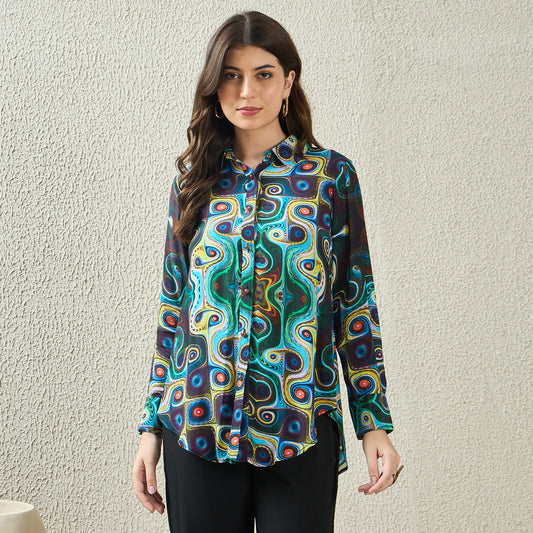 Multicolor Abstract Shirt