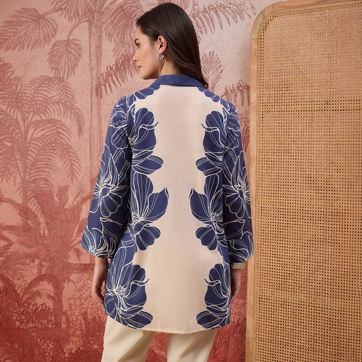 Blue Bold Florals Printed Shirt
