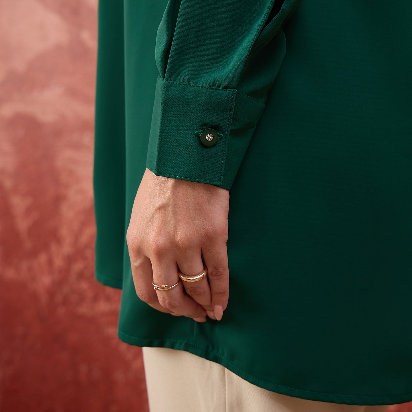 Green Embellished Casual Shirt