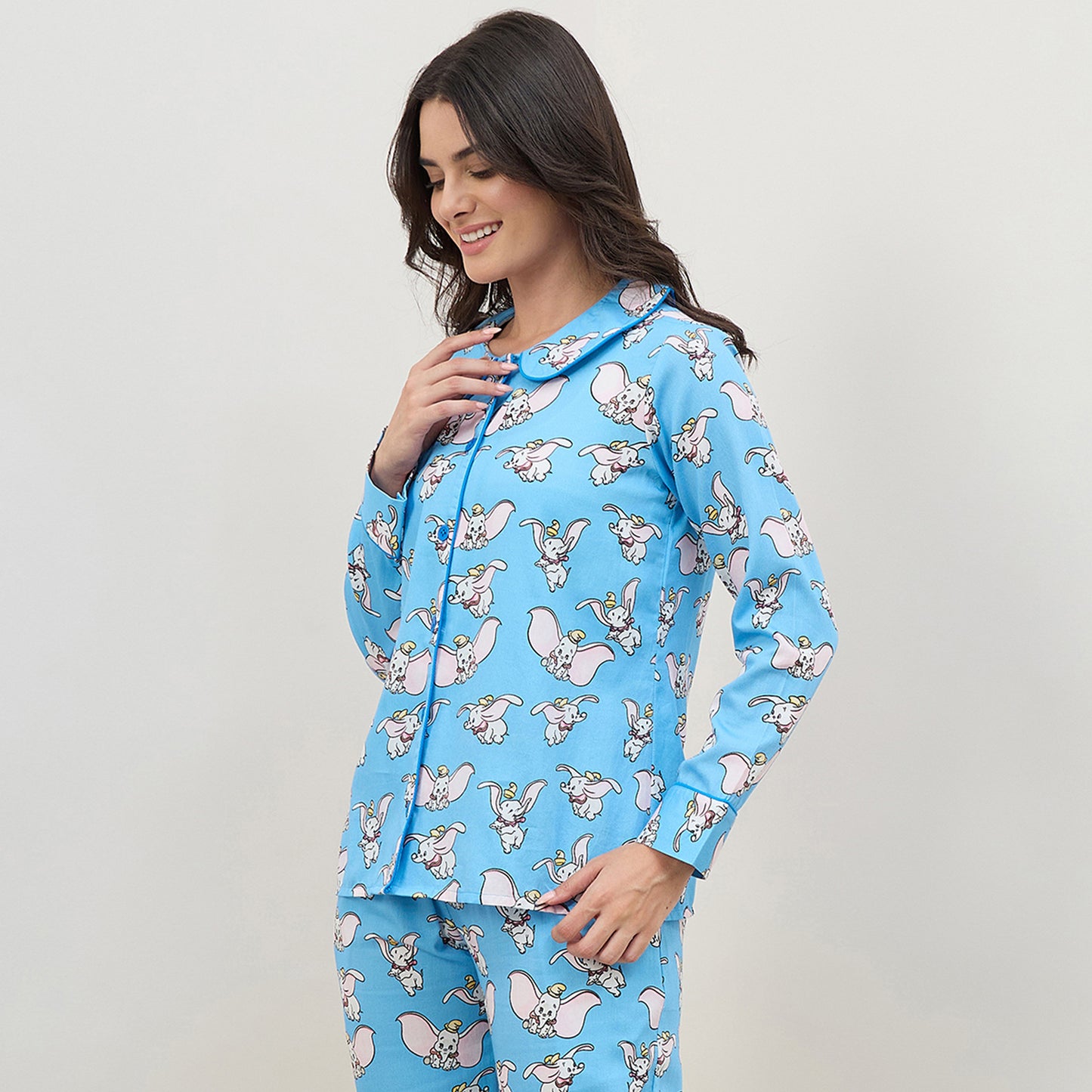 Blue Dumbo Full Sleeve Night Shirt