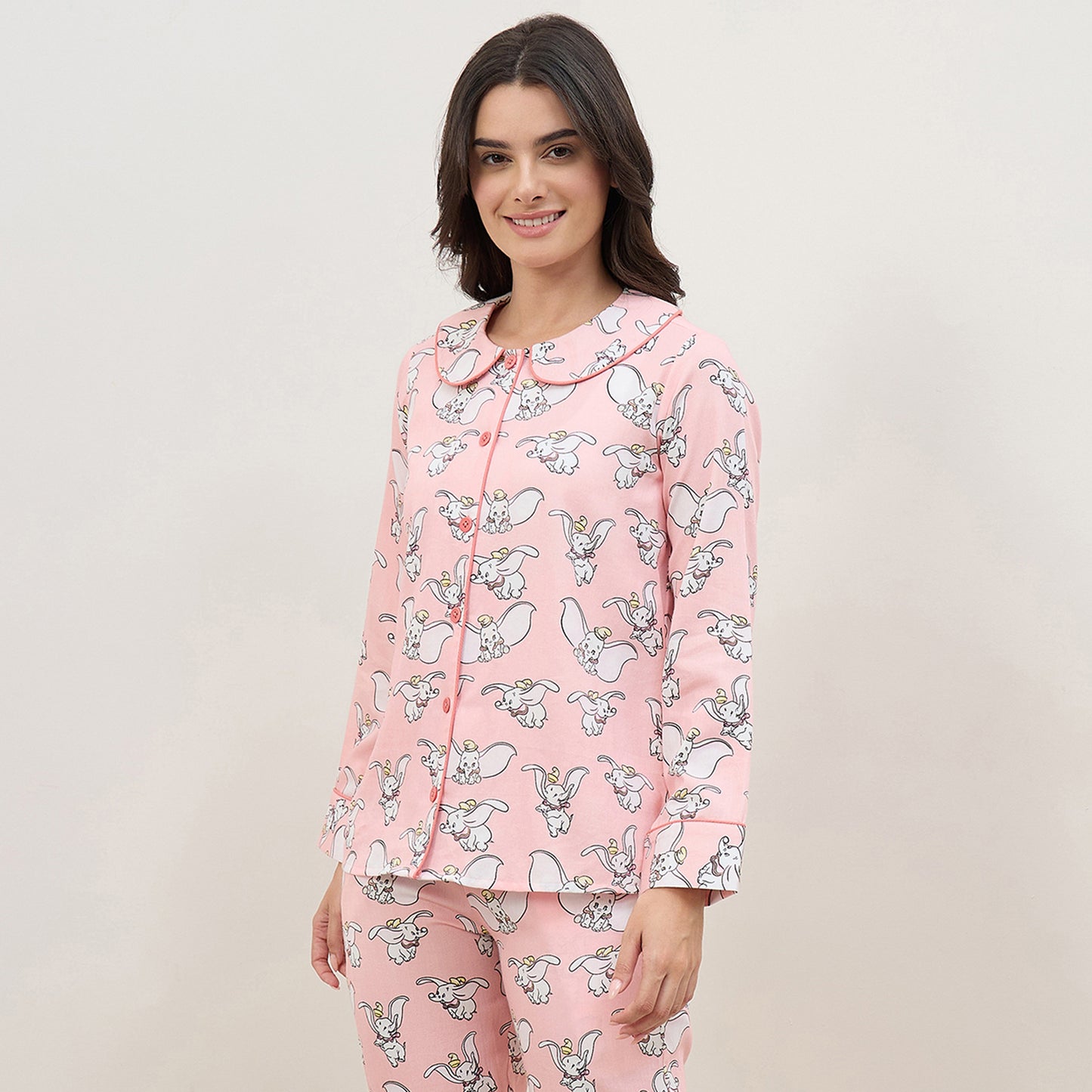 Pink Dumbo Full Sleeve Night Shirt