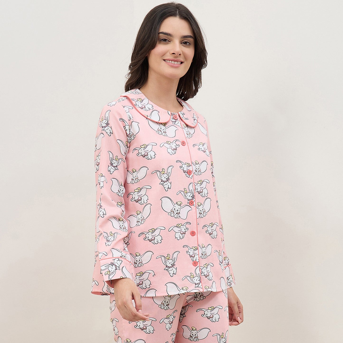 Pink Dumbo Full Sleeve Night Shirt