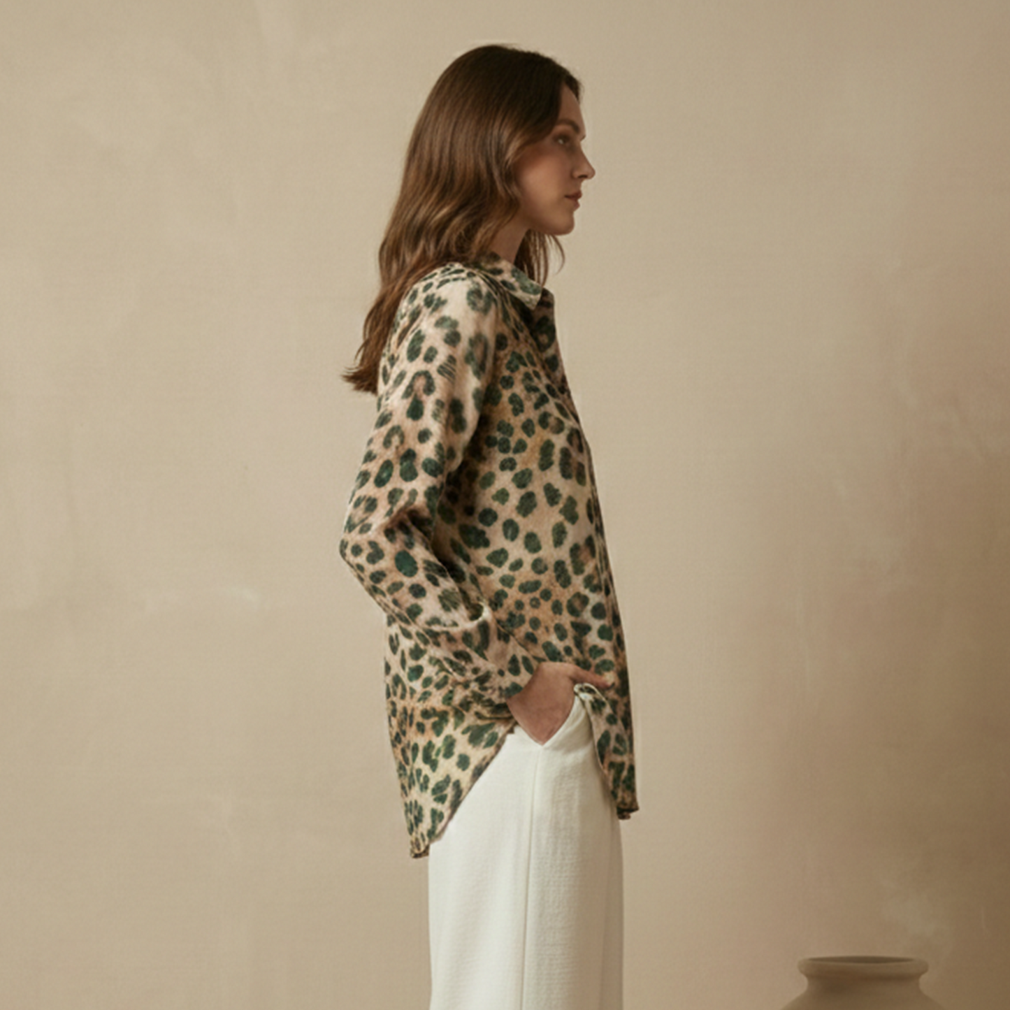 Green Leopard Print Shirt