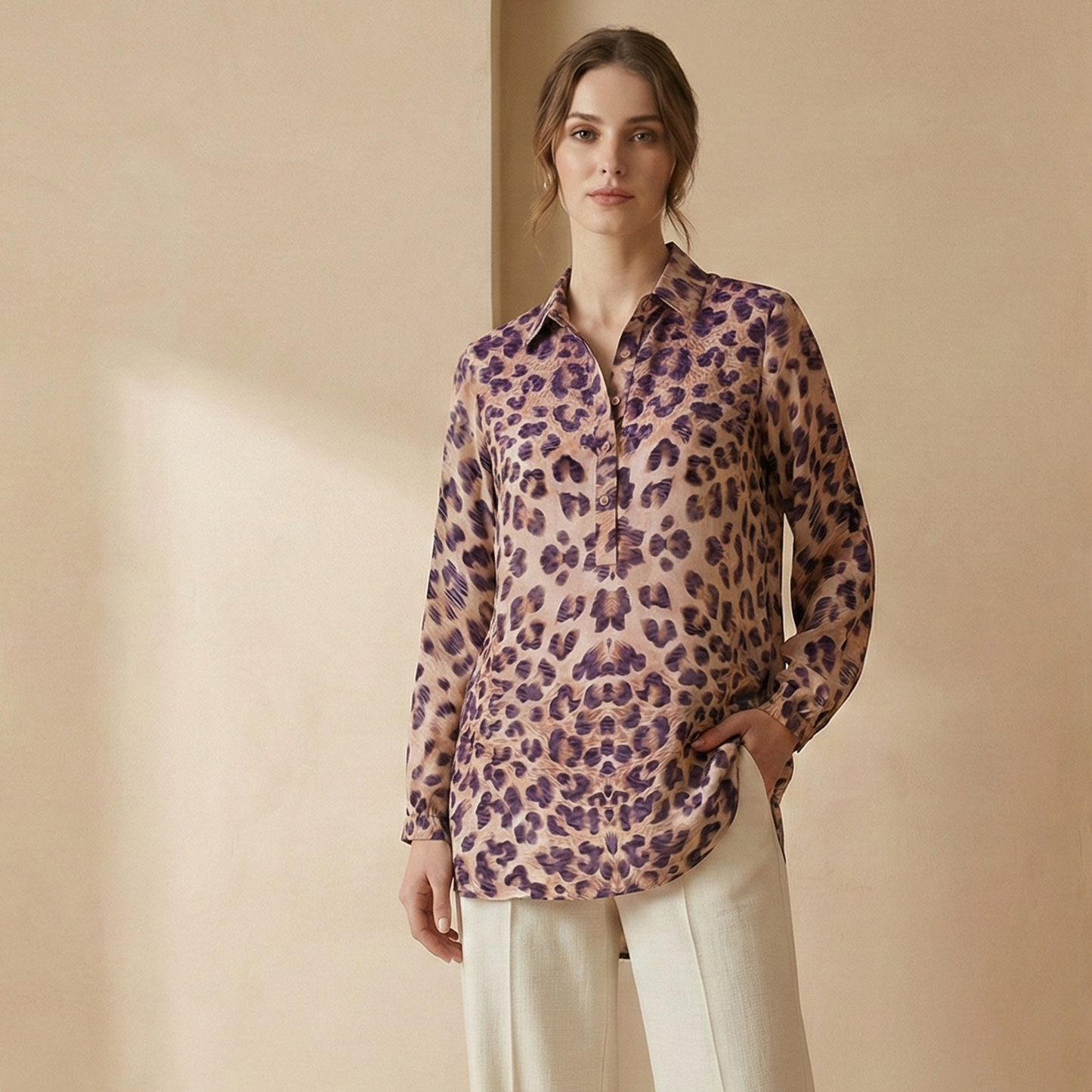 Pink Leopard Print Shirt