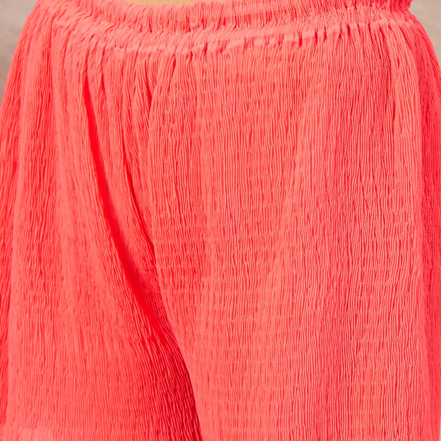 Neon Pink Shorts for Women – Polyester Chiffon – Back View | First Resort by Ramola Bachchan