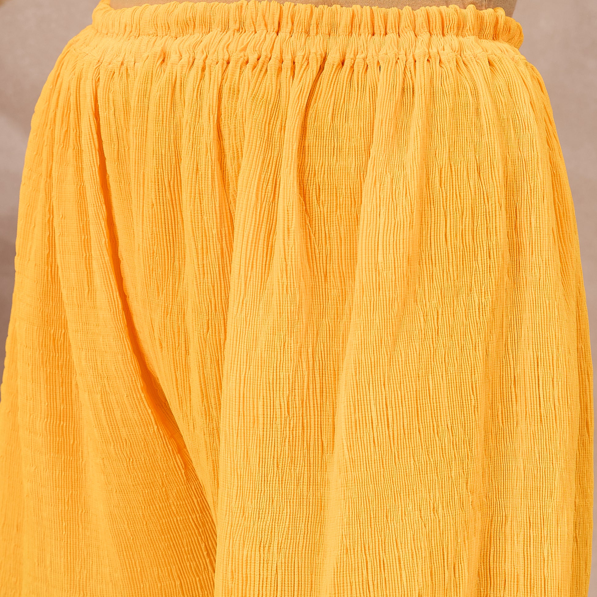 Orange Shorts for Women – Polyester Chiffon – Back View | First Resort by Ramola Bachchan
