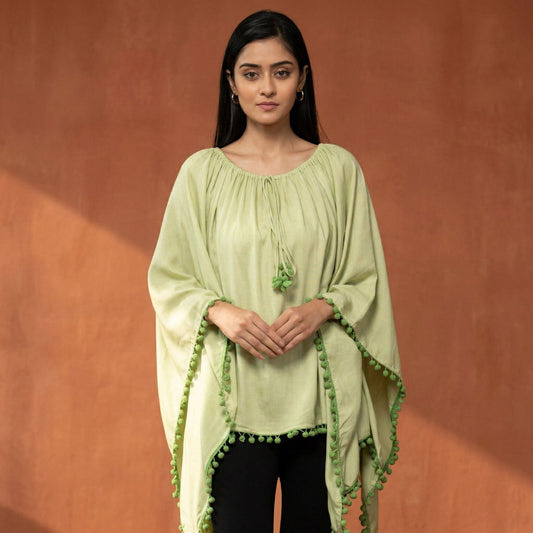 Green Top for Women – Viscose Rayon | First Resort by Ramola Bachchan