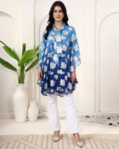 Blue Ombre Lurex Top