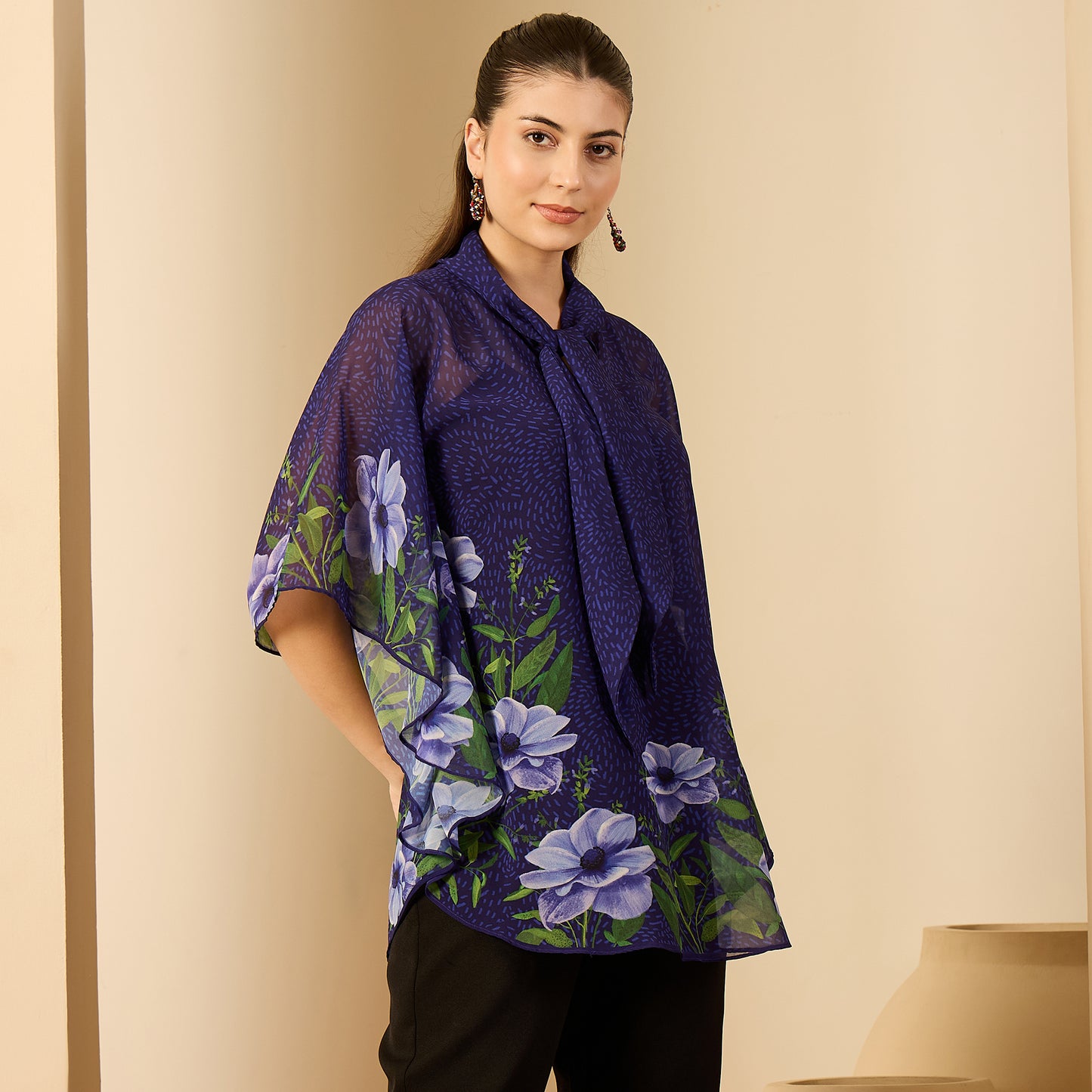 Navy Blue Starry Night Top