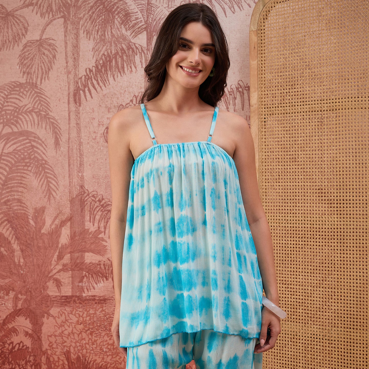 Sky Blue Tie-Dye Camisole