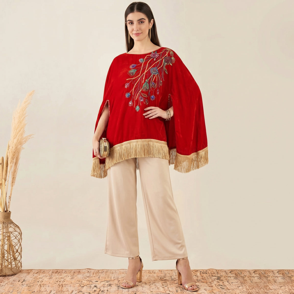 Red Top for Women – Embroidered | First Resort by Ramola Bachchan