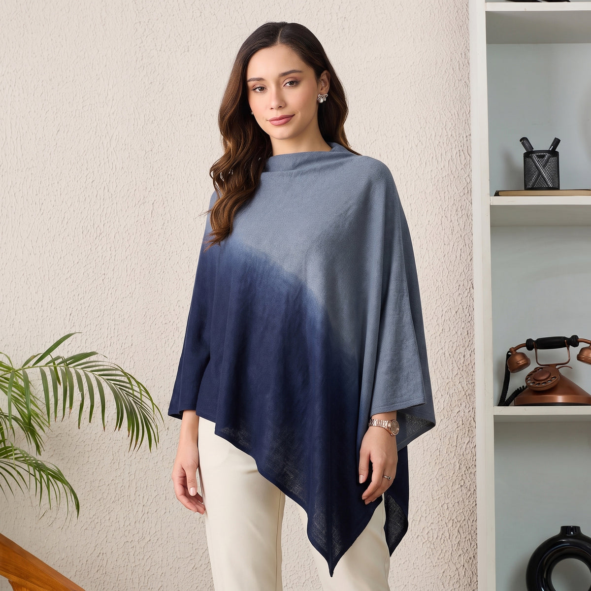 Grey And Blue Ombre Colour Top for Women – Embellished | First Resort by Ramola Bachchan