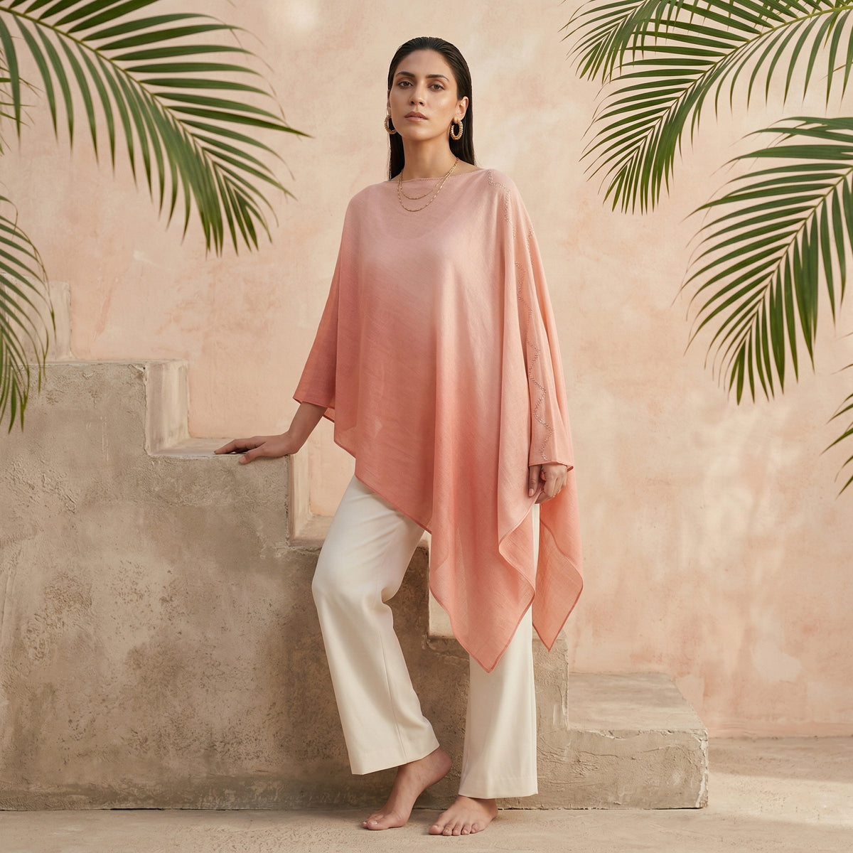 Pink Ombre Colour Top for Women – Embellished | First Resort by Ramola Bachchan