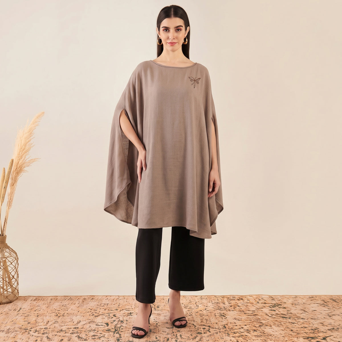Taupe Top for Women – Embellished | First Resort by Ramola Bachchan