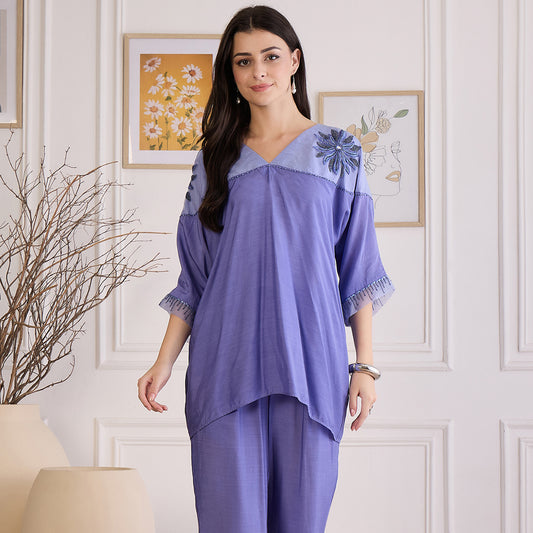 Slate Blue Dual Tone Top