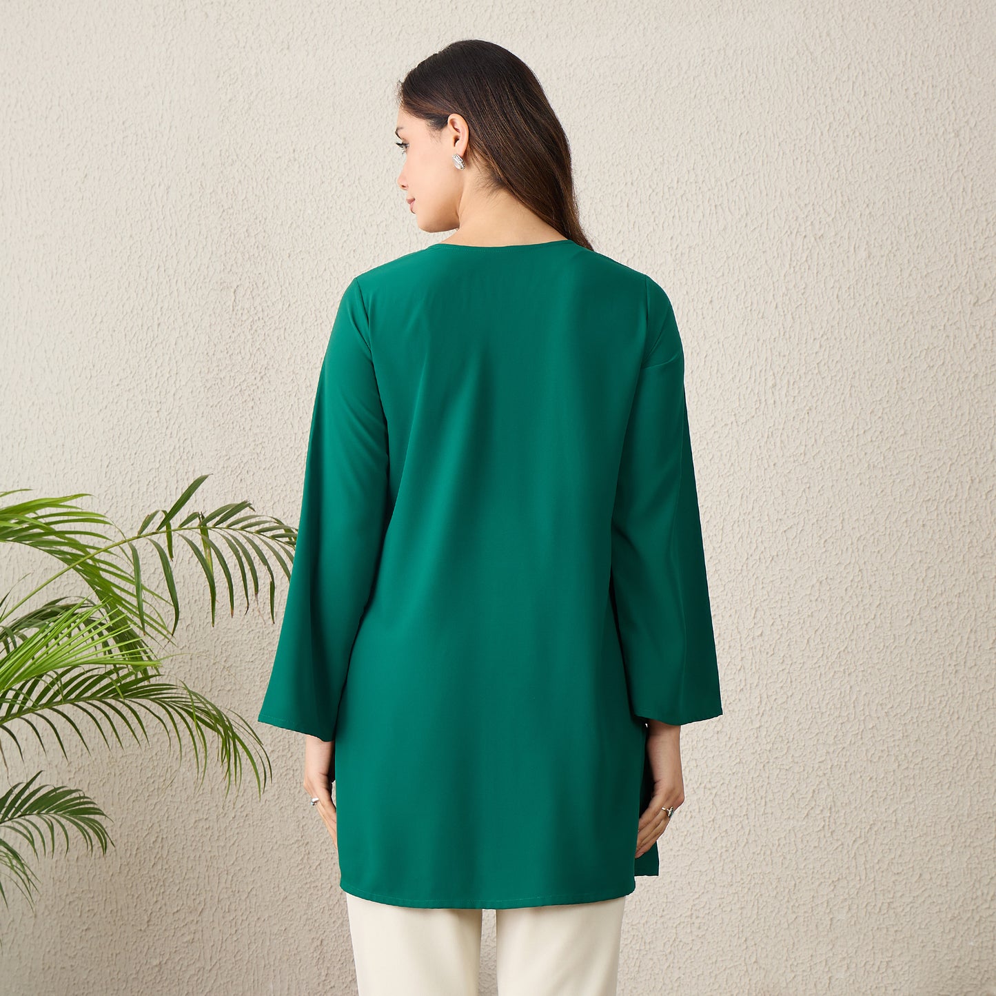 Green Yoke Embroidered Top