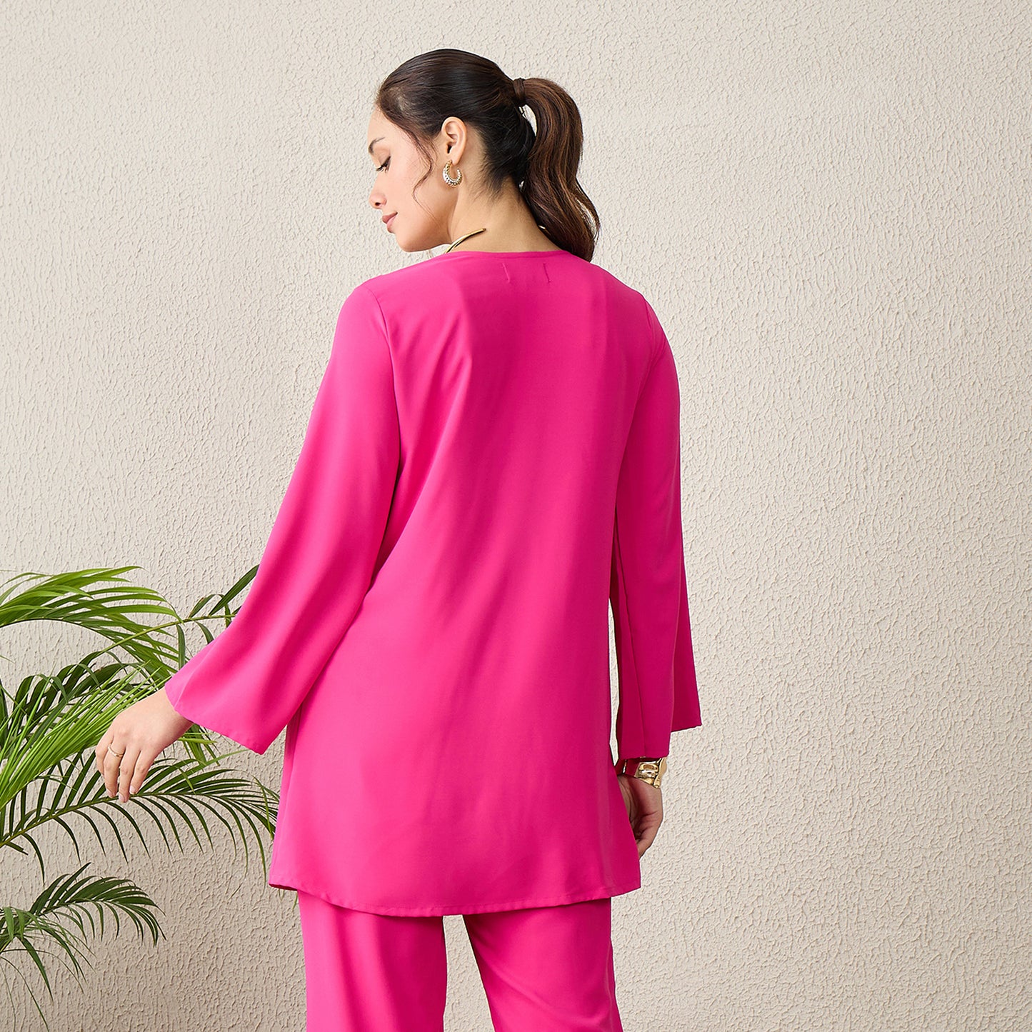 Pink Yoke Embroidered Top