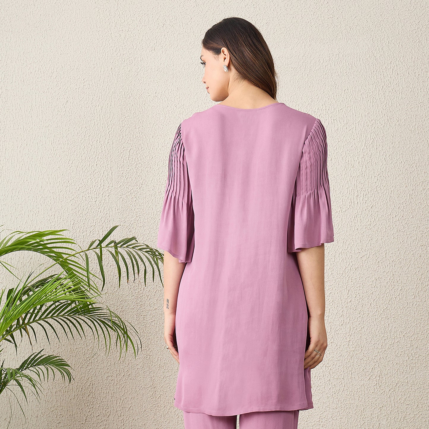 Lavender Floral Hand Embroidered Top