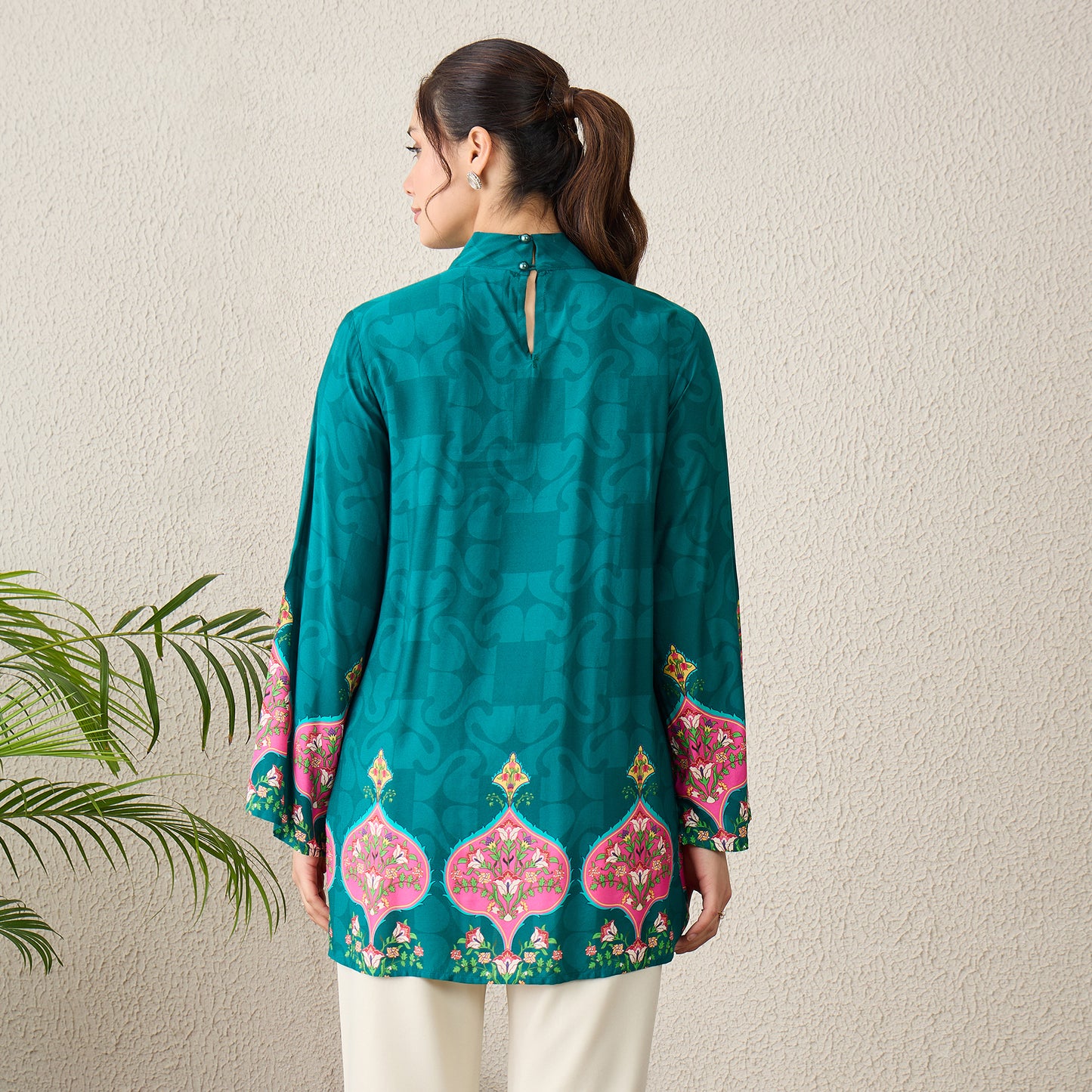 Green Ethnic Motif Printed Top