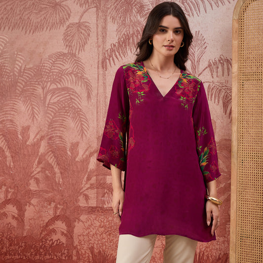 Plum Garden Embellished Floral Top
