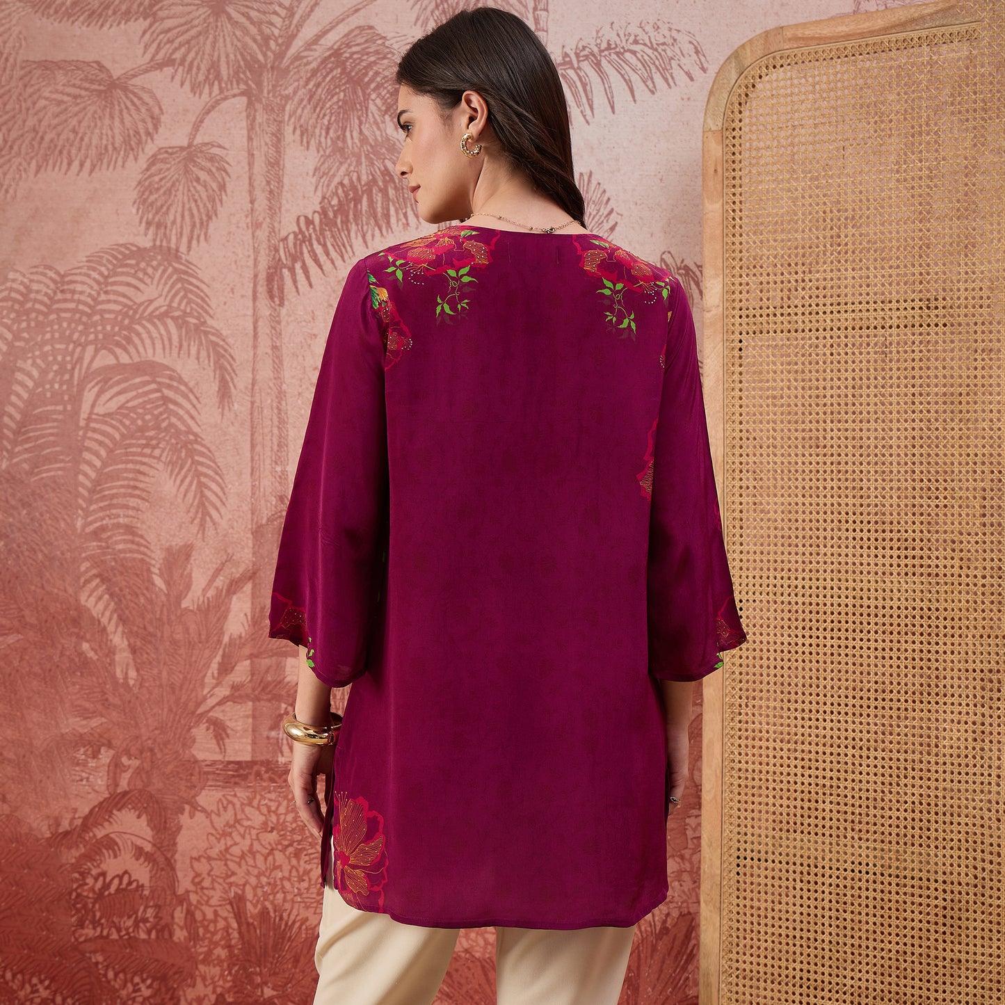 Plum Garden Embellished Floral Top