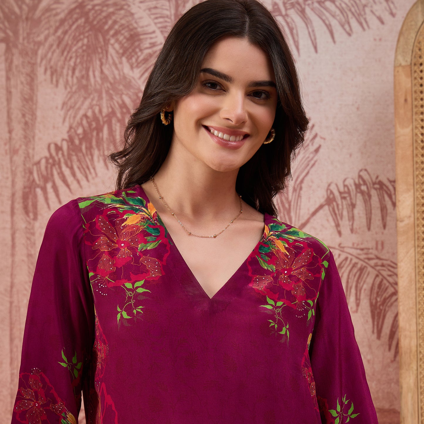 Plum Garden Embellished Floral Top