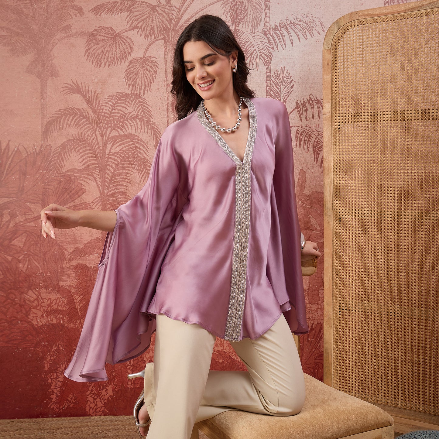 Lilac Lacework Top