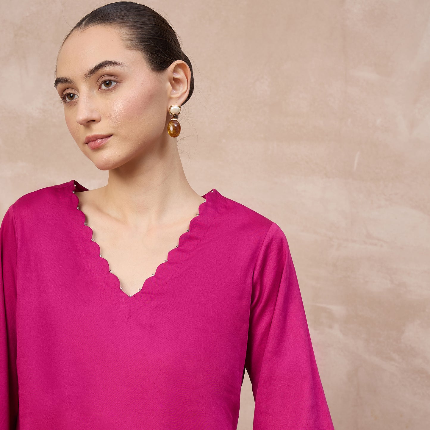 Pink Top for Women – Cotton Satin | First Resort by Ramola Bachchan