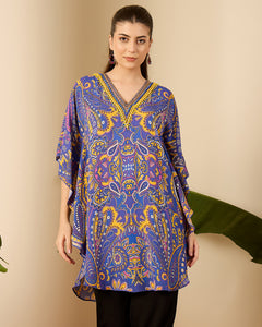 Cobalt Blue and Yellow Paisley Tunic