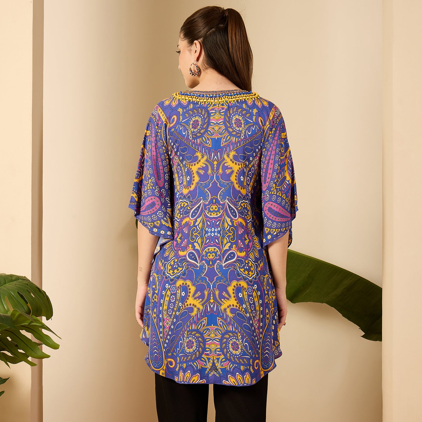 Cobalt Blue and Yellow Paisley Tunic