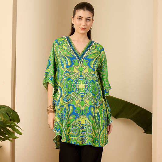 Parrot Green and Yellow Paisley Tunic