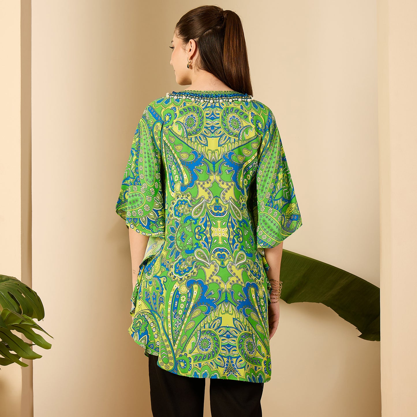 Parrot Green and Yellow Paisley Tunic