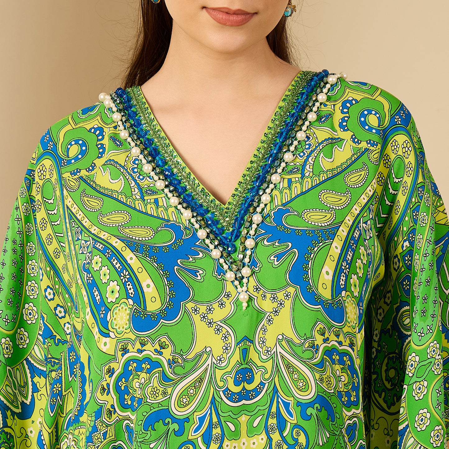 Parrot Green and Yellow Paisley Tunic