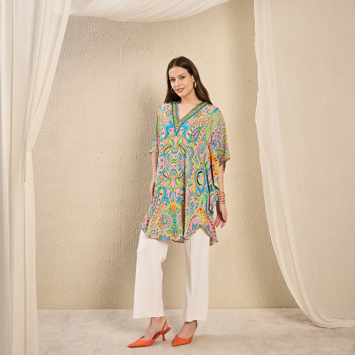 Pink and Blue Paisley Tunic