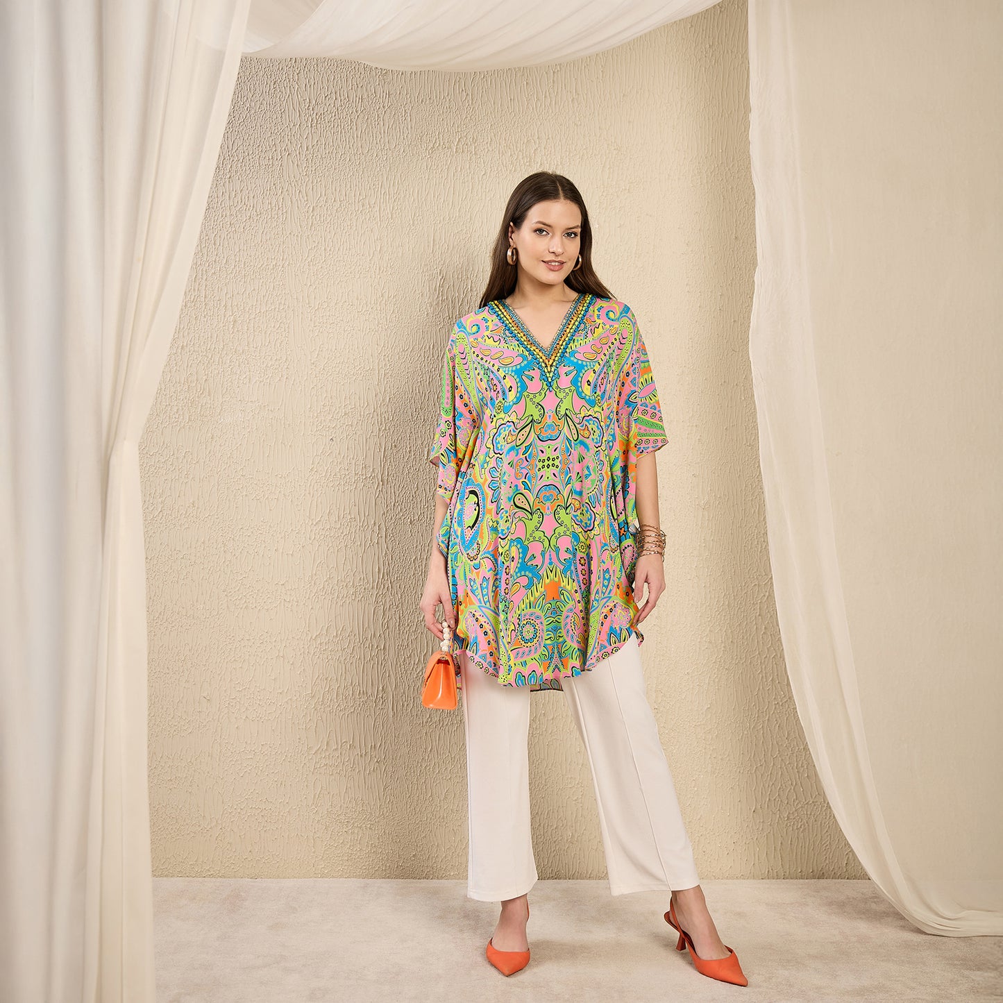 Pink and Blue Paisley Tunic