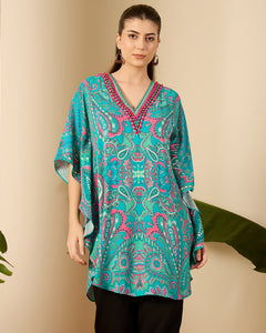 Sea Green and Pink Paisley Tunic