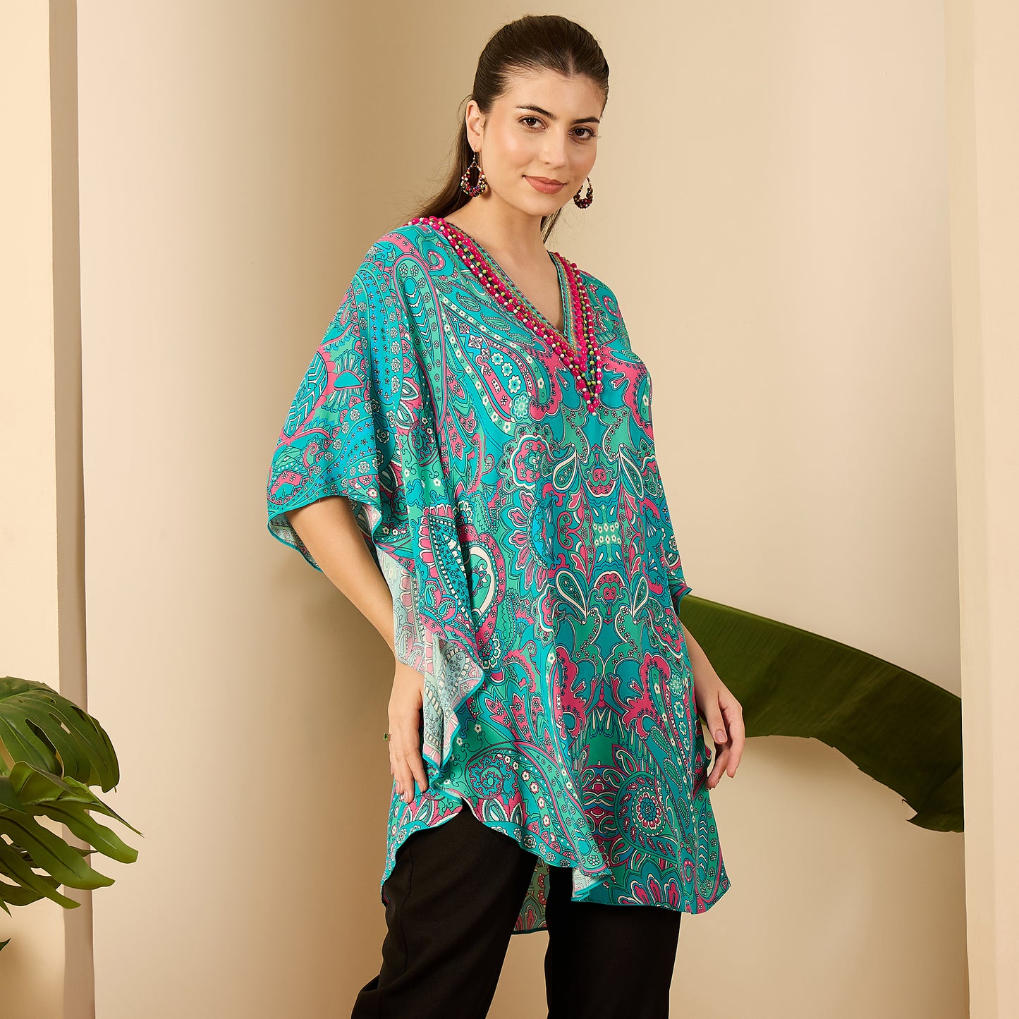 Sea Green and Pink Paisley Tunic