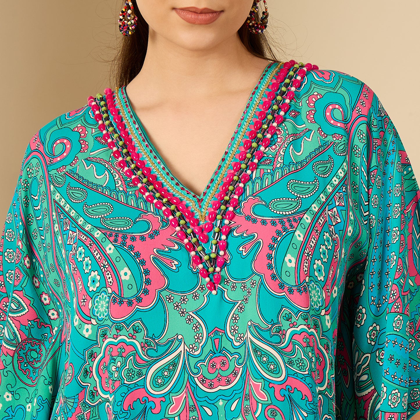 Sea Green and Pink Paisley Tunic