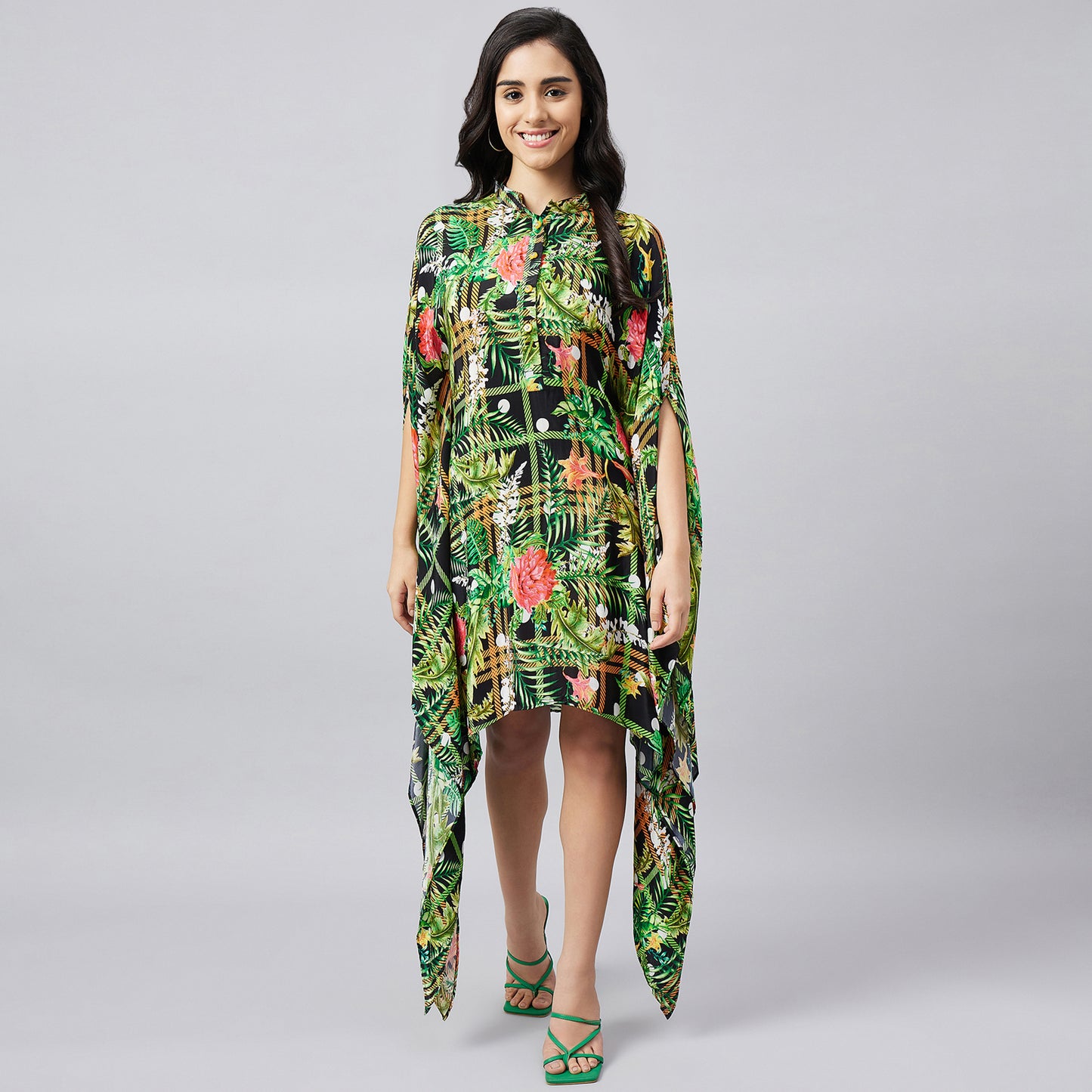 Black and Green Jungle Print Tunic