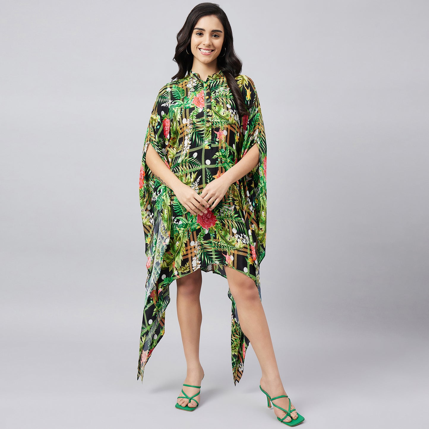 Black and Green Jungle Print Tunic