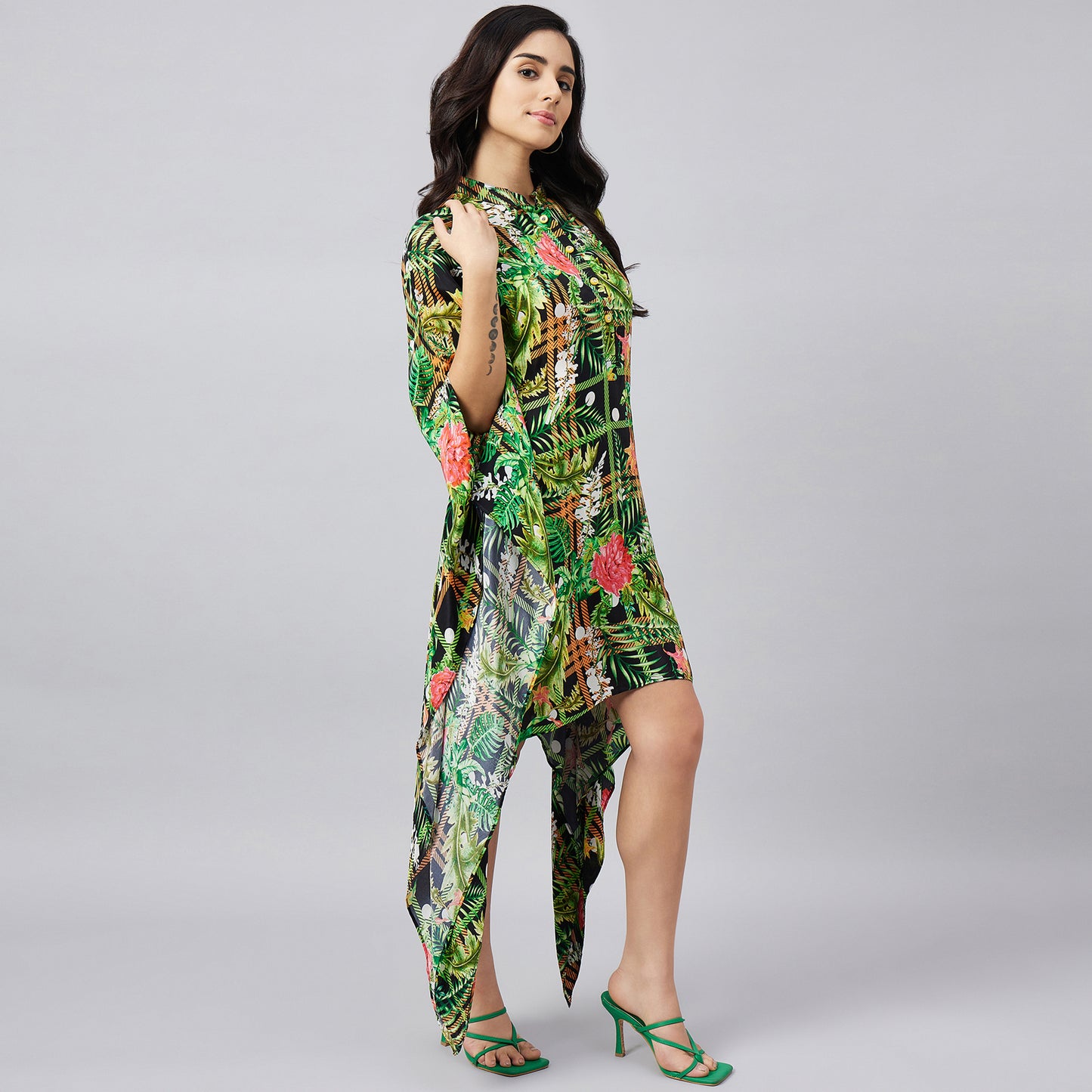 Black and Green Jungle Print Tunic