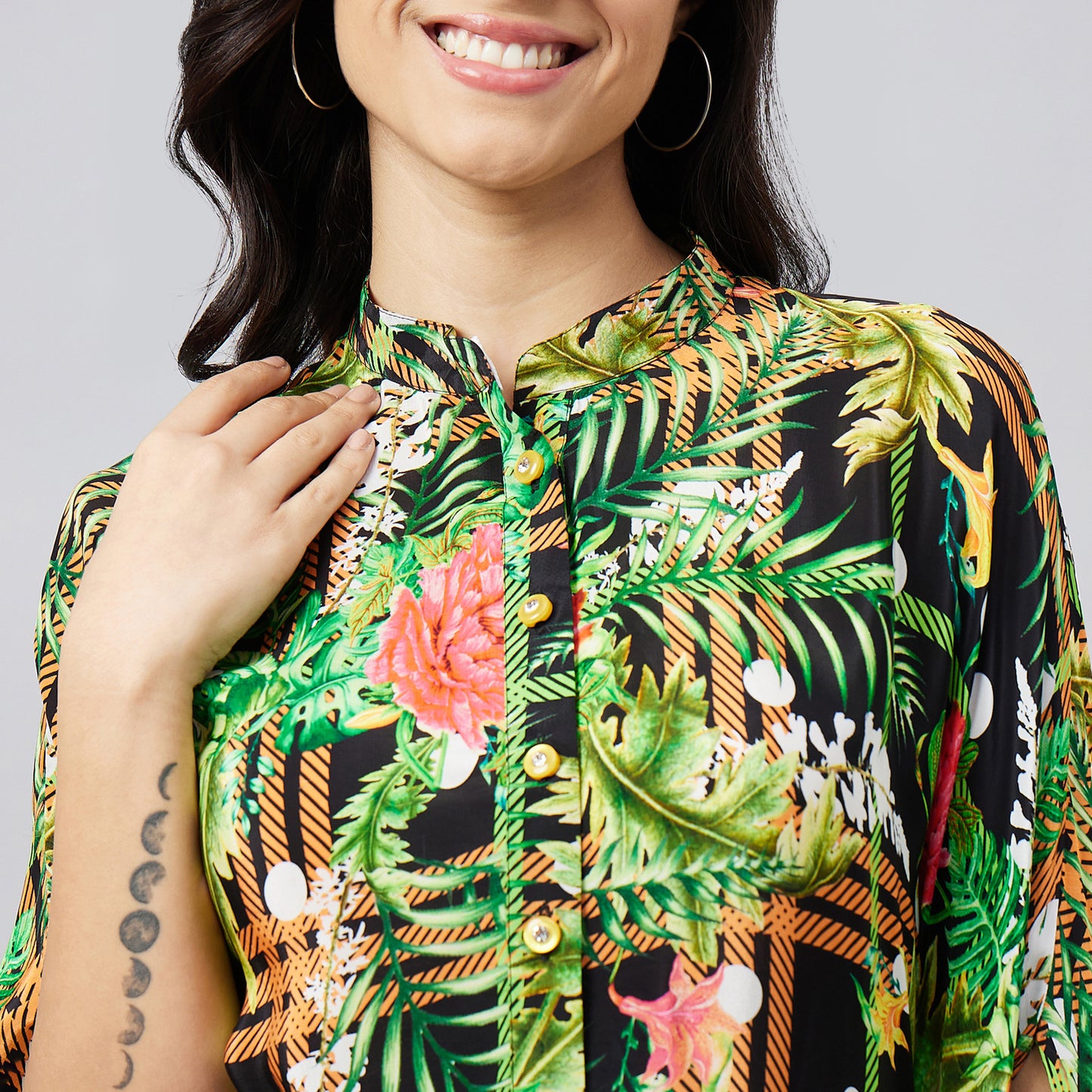 Black and Green Jungle Print Tunic