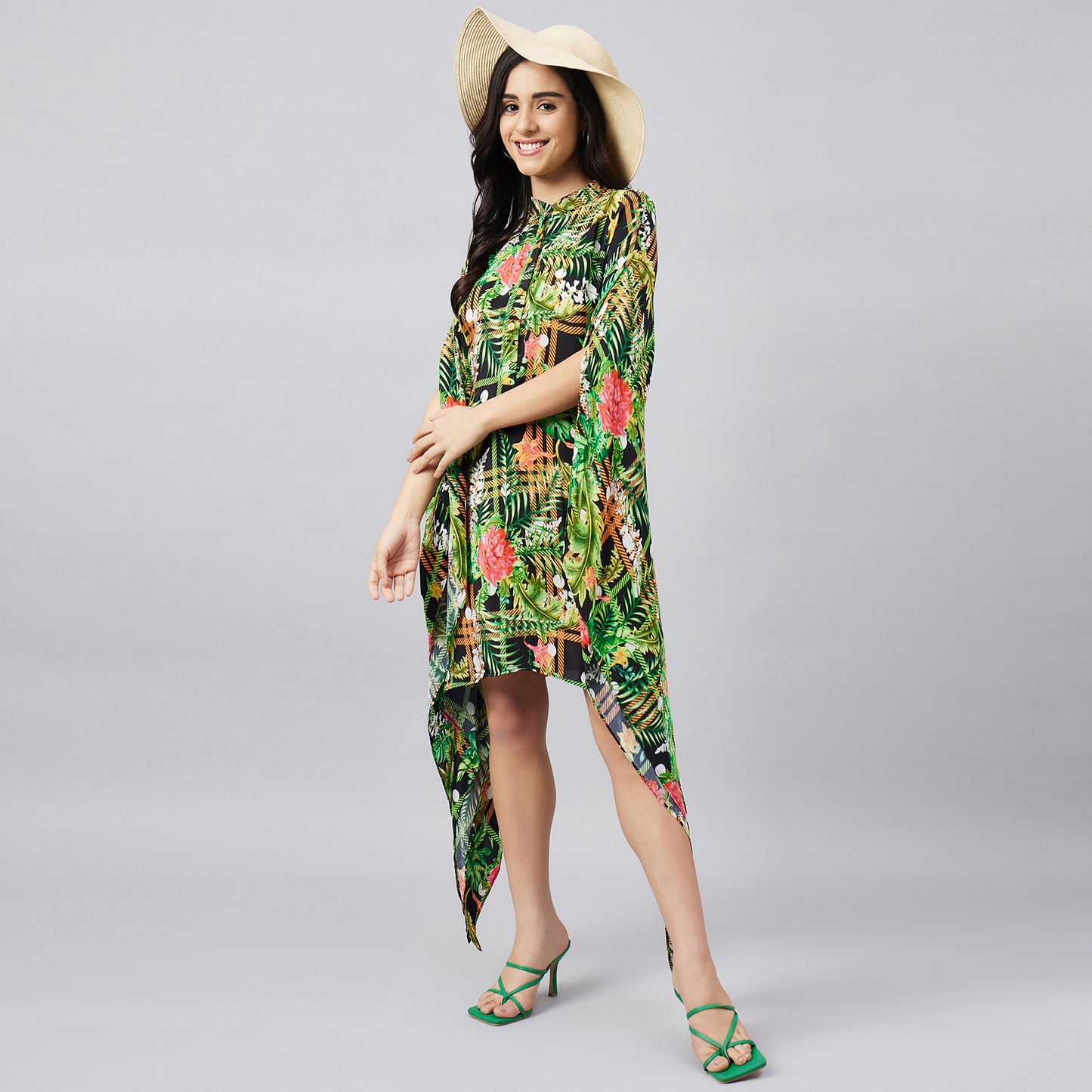 Black and Green Jungle Print Tunic