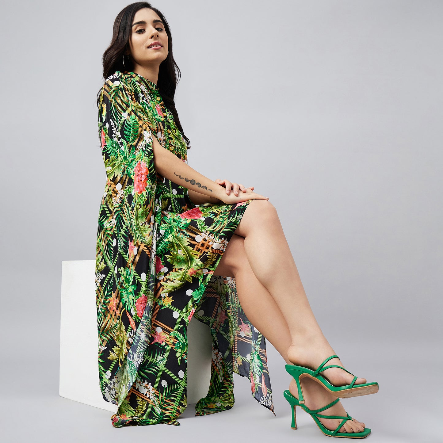 Black and Green Jungle Print Tunic