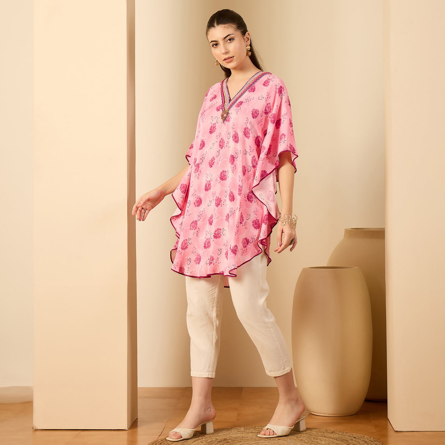 Beetroot Purple Hand Embroidered Tunic