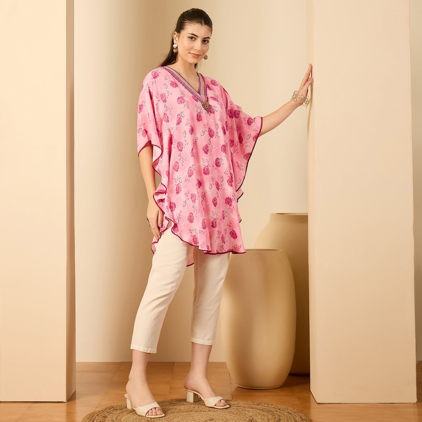 Beetroot Purple Hand Embroidered Tunic