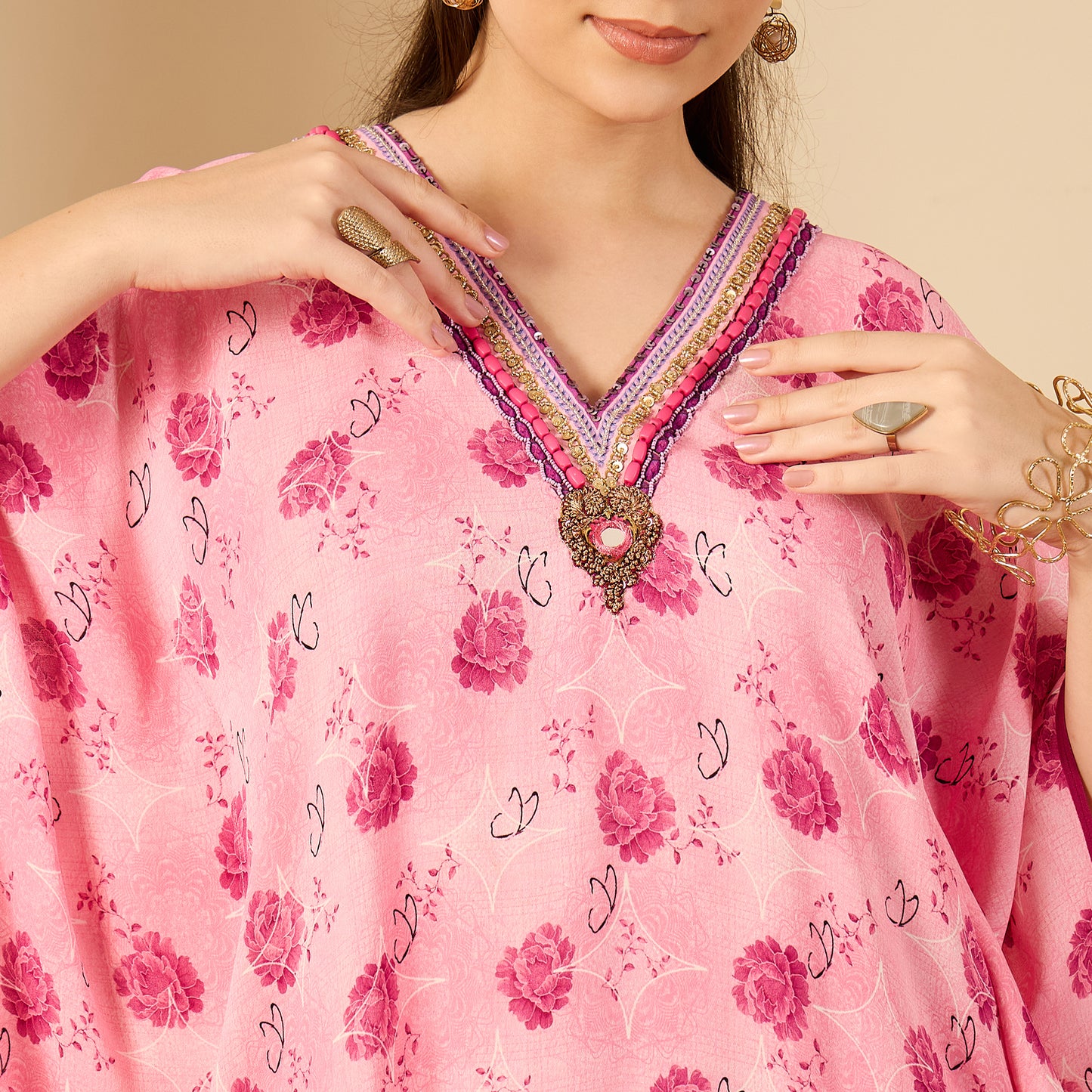 Beetroot Purple Hand Embroidered Tunic