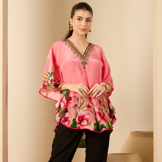 Pink Floral Printed Tunic