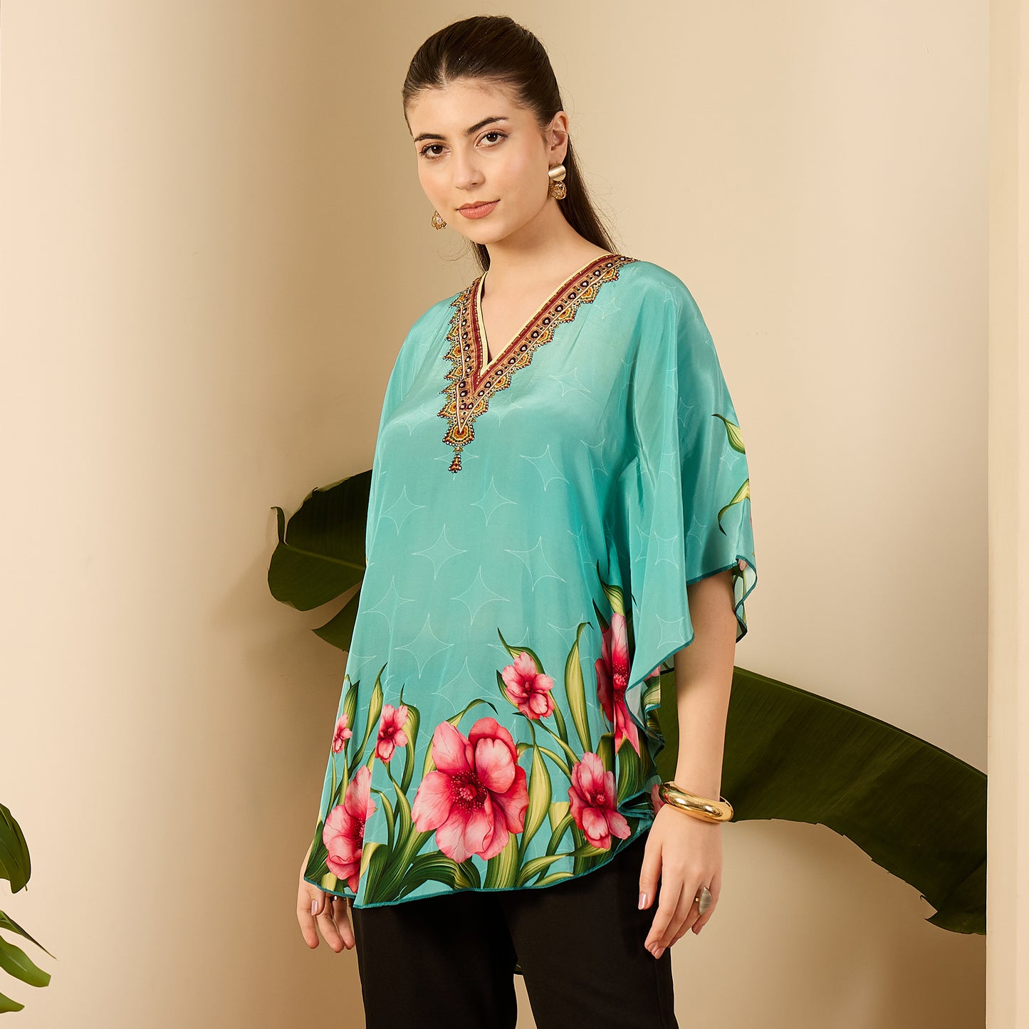 Sky Blue Floral Printed Tunic